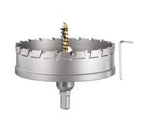 CoCud 4-15/16" (125mm) Hole Saw, Tungsten Carbide TCT Hole Cutters with Drill Bit - for Thick Hard Metal, Stainless Steel, Copper, Aluminum