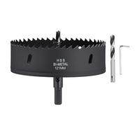 CoCud 4-3/4" 121mm Hole Saw Bi-Metal Hole Cutter W/ 2pcs Drill Bit Black
