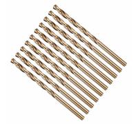 CoCud 4.3mm Drill Bit, #18 Cutting Diameter, 4341 HSS Number Jobber Bits Gold Finish 135° Cutting Angle - (Applications: for Drilling Soft Metal Plastic Wood), 10-Pieces