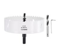 CoCud 4-7/8" 124mm Hole Saw Bi-Metal Hole Cutter W/ 2pcs Drill Bit White