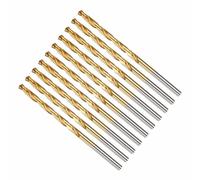 CoCud 4.8mm Drill Bit, 3/16" Cutting Diameter, 4341 HSS Jobber Bits TiN Coated 135° Cutting Angle - (Applications: for Drilling Soft Metal Plastic Wood), 10-Pieces