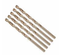 CoCud 4mm Drill Bit, #21 Cutting Diameter, 4341 HSS Number Jobber Bits Gold Finish 135° Cutting Angle - (Applications: for Drilling Soft Metal Plastic Wood), 5-Pieces