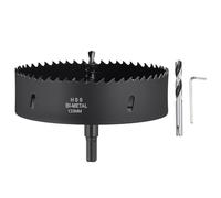 CoCud 5-15/64" 133mm Hole Saw Bi-Metal Hole Cutter W/ 2pcs Drill Bit Black