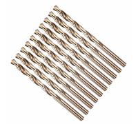 CoCud 5.3mm Drill Bit, #4 Cutting Diameter, 4341 HSS Number Jobber Bits Gold Finish 135° Cutting Angle - (Applications: for Drilling Soft Metal Plastic Wood), 10-Pieces