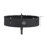 CoCud 6-3/8"(162mm) Hole Saw, M42 Bi-Metal Hex Shank Hole Cutters Drill Bit with Spring - Cutting Tool for Thick Metal Board Alloy Steel Plate. Black