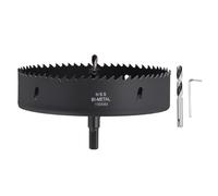 CoCud 6-9/64" 156mm Hole Saw Bi-Metal Hole Cutter W/ 2pcs Drill Bit Black