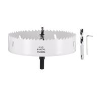 CoCud 6-9/64" 156mm Hole Saw Bi-Metal Hole Cutter W/ 2pcs Drill Bit White