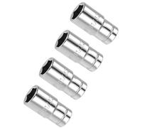 CoCud 6-Point Socket, 1/4" Drive 11/32" Deep, Polished Chromed CR-V SAE Standard Shallow Impact Socket - (Applications: for Ratchet Torque Electric Wrenches Car Repair), 4-Pieces