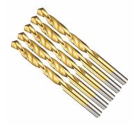 CoCud 8.3mm Drill Bit, 21/64" Cutting Diameter, 4241 HSS TiN Coated 118° Cutting Angle Versatile Jobber Bits - (Applications: for Drilling Plastic Wood Soft Thin Metal, 5-Pieces