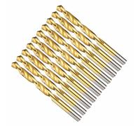 CoCud 8.3mm Drill Bit, 21/64" Cutting Diameter, 4241 HSS TiN Coated 118° Cutting Angle Versatile Jobber Bits - (Applications: for Drilling Plastic Wood Soft Thin Metal, 10-Pieces