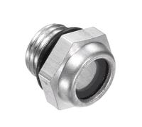 CoCud Air Compressor Oil Sight Glass, | G1/4 Male Thread | Aluminum Hex Head Oil Liquid Level Indicator Glass Window - (Applications: for Gearbox Fittings), 1-Piece