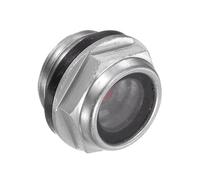 CoCud Air Compressor Oil Sight Glass, | M16x1.5mm Male Thread | Aluminum Hex Head Oil Liquid Level Indicator Glass Window - (Applications: for Gearbox Fittings), 1-Piece