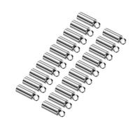 CoCud Barrel End Caps, 2mm Inner Diameter, Stainless Steel Smooth Crimp End Cord End Cap Steel Color - (Applications: for Bracelets Necklace Pendant Jewelry Making DIY), 20-Pieces