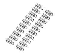 CoCud Barrel End Caps, 3mm Inner Diameter, Stainless Steel Smooth Crimp End Cord End Cap Steel Color - (Applications: for Bracelets Necklace Pendant Jewelry Making DIY), 20-Pieces