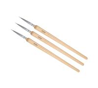 CoCud Detail Paint Brushes, 00000# 6mm Pointed Tip, Nylon Small Tiny Miniature Painting Brush Wood Color - (Applications: for Fine Detailing Art Painting), 3-Pieces