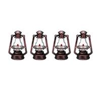CoCud Dollhouse Miniature Lantern, 2.17" Height, Plastic Mini Vintage Hanging Kerosene Lamp Copper - (Applications: for Micro Landscape Ornament Plants Pot Garden Dollhouse), 4 - Pieces