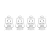 CoCud Dollhouse Miniature Lantern, 2.17" Height, Plastic Mini Vintage Hanging Kerosene Lamp White - (Applications: for Micro Landscape Ornament Plants Pot Garden Dollhouse), 4 - Pieces
