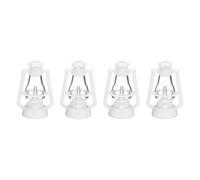 CoCud Dollhouse Miniature Lantern, 2.76" Height, Plastic Mini Vintage Hanging Kerosene Lamp White - (Applications: for Micro Landscape Ornament Plants Pot Garden Dollhouse), 4 - Pieces