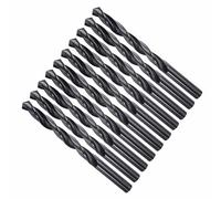 CoCud Drill Bit, 10mm Cutting Diameter, 4241 HSS Nitriding Black 118° Cutting Angle Versatile Bits - (Applications: for Drilling Plastic Wood Soft Metal), 10-Pieces