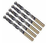 CoCud Drill Bit, 12mm Cutting Diameter, 4341 HSS Jobber Bits Gold and Black 118° Cutting Angle - (Applications: for Drilling Plastic Wood Soft Metal), 5-Pieces
