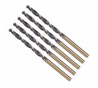 CoCud Drill Bit, 3.2mm Cutting Diameter, 4341 HSS Jobber Bits Gold and Black 118° Cutting Angle - (Applications: for Drilling Plastic Wood Soft Metal), 5-Pieces