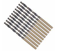 CoCud Drill Bit, 3.5mm Cutting Diameter, 4341 HSS Jobber Bits Gold and Black 118° Cutting Angle - (Applications: for Drilling Plastic Wood Soft Metal), 10-Pieces