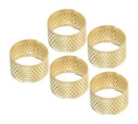 CoCud Hand Sewing Thimble Finger Protector, 17mm Dia, Metal Copper Ring Style Sewing Thimble Ring - (Applications: for Household Hand Sewing, Stitching, Quilting, Knitting), 5-Pieces