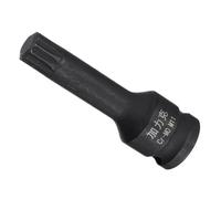 CoCud Impact Spline Bit Socket, M11 3/8" Square Drive 60mm Length, CR-MO, Chamfer Design One-Piece Impact Triple Square Spline Bit Socket - (Applications: for Automotive Repair)