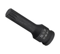 CoCud Impact Spline Bit Socket, M12 3/8" Square Drive 60mm Length, CR-MO, Chamfer Design One-Piece Impact Triple Square Spline Bit Socket - (Applications: for Automotive Repair)