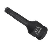 CoCud Impact Spline Bit Socket, M8 3/8" Square Drive 60mm Length, CR-MO, Chamfer Design One-Piece Impact Triple Square Spline Bit Socket - (Applications:for Automotive Electric Repair)