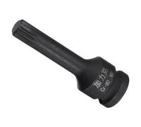 CoCud Impact Spline Bit Socket, M9 3/8" Square Drive 60mm Length, CR-MO, Chamfer Design One-Piece Impact Triple Square Spline Bit Socket - (Applications: for Automotive Repair)