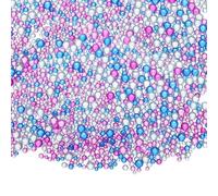 CoCud Iridescent Glass Tiny Bubble Beads, 0.4-3mm 10g No Hole Micro Mini Round Bluish Purple Water Droplets Beads - Applications: for Resin Filler, Nail Art, Dollhouse Bath Tub
