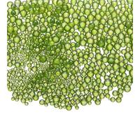CoCud Iridescent Glass Tiny Bubble Beads, 0.4-3mm 10g No Hole Micro Mini Round Dark Green Water Droplets Beads - Applications: for Resin Filler, Nail Art, Dollhouse Bath Tub