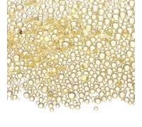 CoCud Iridescent Glass Tiny Bubble Beads, 0.4-3mm 10g No Hole Micro Mini Round Deep Yellow Water Droplets Beads - Applications: for Resin Filler, Nail Art, Dollhouse Bath Tub