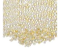 CoCud Iridescent Glass Tiny Bubble Beads, 0.4-3mm 10g No Hole Micro Mini Round Golden Yellow Water Droplets Beads - Applications: for Resin Filler, Nail Art, Dollhouse Bath Tub