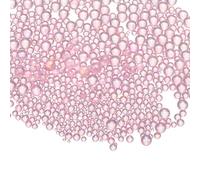 CoCud Iridescent Glass Tiny Bubble Beads, 0.4-3mm 10g No Hole Micro Mini Round Light Pink Water Droplets Beads - Applications: for Resin Filler, Nail Art, Dollhouse Bath Tub