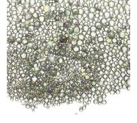CoCud Iridescent Glass Tiny Bubble Beads, 0.4-3mm 20g No Hole Micro Mini Round Gray Water Droplets Beads - Applications: for Resin Filler, Nail Art, Dollhouse Bath Tub, 2-Pieces
