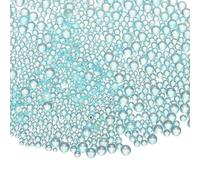 CoCud Iridescent Glass Tiny Bubble Beads, 0.4-3mm 20g No Hole Micro Mini Round Lake Blue Water Droplets Beads - Applications: for Resin Filler, Nail Art, Dollhouse Bath Tub, 2-Pieces