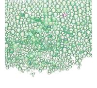 CoCud Iridescent Glass Tiny Bubble Beads, 0.4-3mm 20g No Hole Micro Mini Round Peacock Green Water Droplets Beads - Applications: for Resin, Nail Art, Dollhouse Bath Tub, 2-Pieces