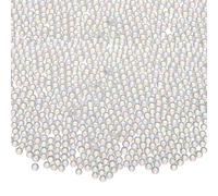 CoCud Iridescent Glass Tiny Bubble Beads, 2.0-2.5mm 20g No Hole Micro Mini Round White Transparent Water Droplets Beads - Applications: for Resin, Nail Art, Dollhouse Bath Tub, 2-Pieces