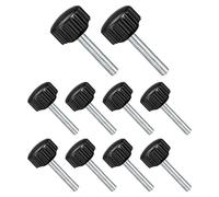 CoCud Knurled Thumb Screws, M4 Thread 25mm Thread Length 16mm Round Head, Plastic Knobs Clamping Screws - (Applications: for Sawing Machines), 10-Pieces