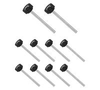 CoCud Knurled Thumb Screws, M4 Thread 50mm Thread Length 16mm Round Head, Plastic Knobs Clamping Screws - (Applications: for Sawing Machines), 10-Pieces