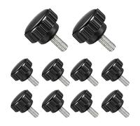 CoCud Knurled Thumb Screws, M5 Thread 10mm Thread Length 21mm Round Head, Plastic Knobs Clamping Screws - (Applications: for Sawing Machines), 10-Pieces