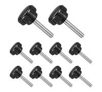 CoCud Knurled Thumb Screws, M5 Thread 25mm Thread Length 21mm Round Head, Plastic Knobs Clamping Screws - (Applications: for Sawing Machines), 10-Pieces
