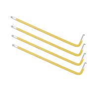 CoCud L-Handle Ball End Hex Key Wrench, 4mm Metric, S2 Steel L-Shape Long Arm Hexagon Head Spanner Yellow - (Applications: for Home Repair and Mechanical Maintenance), 4-Pieces