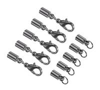 CoCud Leather Cord End Cap with Lobster Claw Clasps, 3.5mm ID, Jewelry Connector Findings Black - (Applications: for Bracelets Necklaces), 5-Pieces