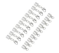 CoCud Leather Cord End Cap with Lobster Claw Clasps, 5.5mm ID, Jewelry Connector Findings Platinum - (Applications: for Bracelets Necklaces), 10-Pieces