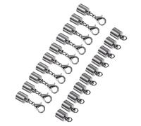 CoCud Leather Cord End Cap with Lobster Claw Clasps, 6.5mm ID, Jewelry Connector Findings Black - (Applications: for Bracelets Necklaces), 10-Pieces