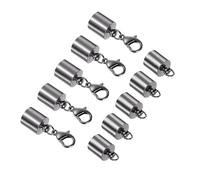 CoCud Leather Cord End Cap with Lobster Claw Clasps, 8.5mm ID, Jewelry Connector Findings Black - (Applications: for Bracelets Necklaces), 5-Pieces