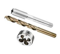 CoCud Metric Tap and Die and Drill Bit Set, M12 x 1.75 Tap & Die Thread 10.2mm Drill Diameter, Left Hand Machine Screw Tap Tool Kit - (Applications: for Threading Tapping Repair)